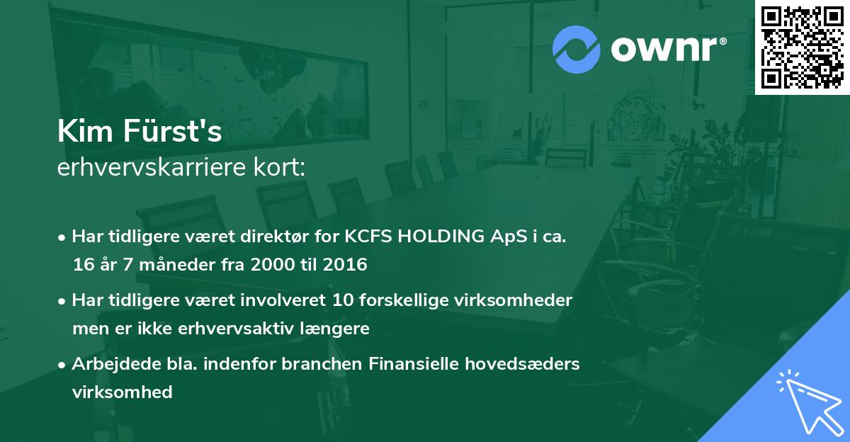 Kim Fürst's erhvervskarriere kort