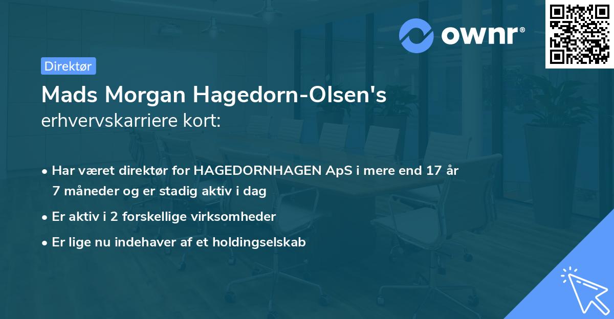 Mads Morgan Hagedorn-Olsen's erhvervskarriere kort