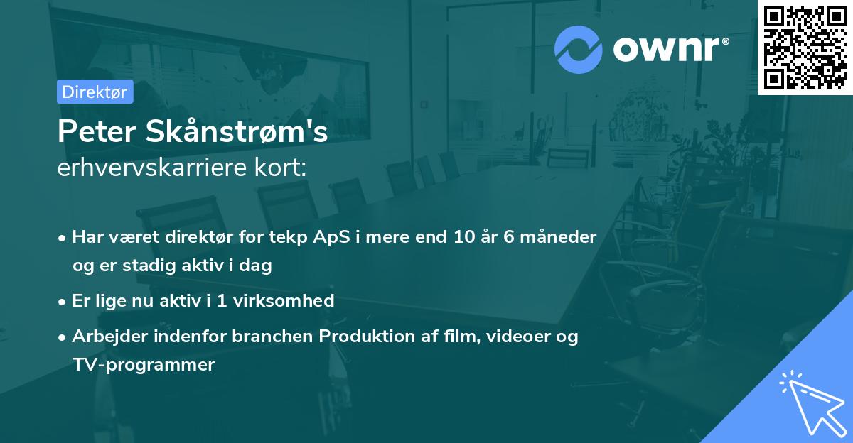 Peter Skånstrøm's erhvervskarriere kort