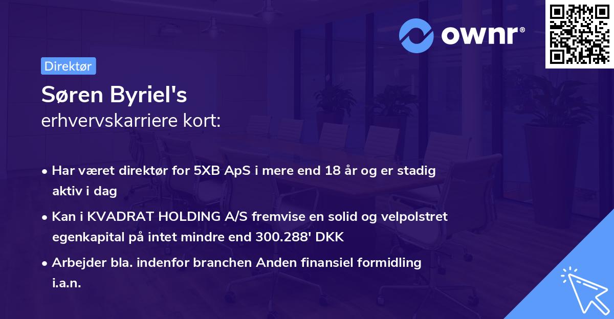 Søren Byriel's erhvervskarriere kort