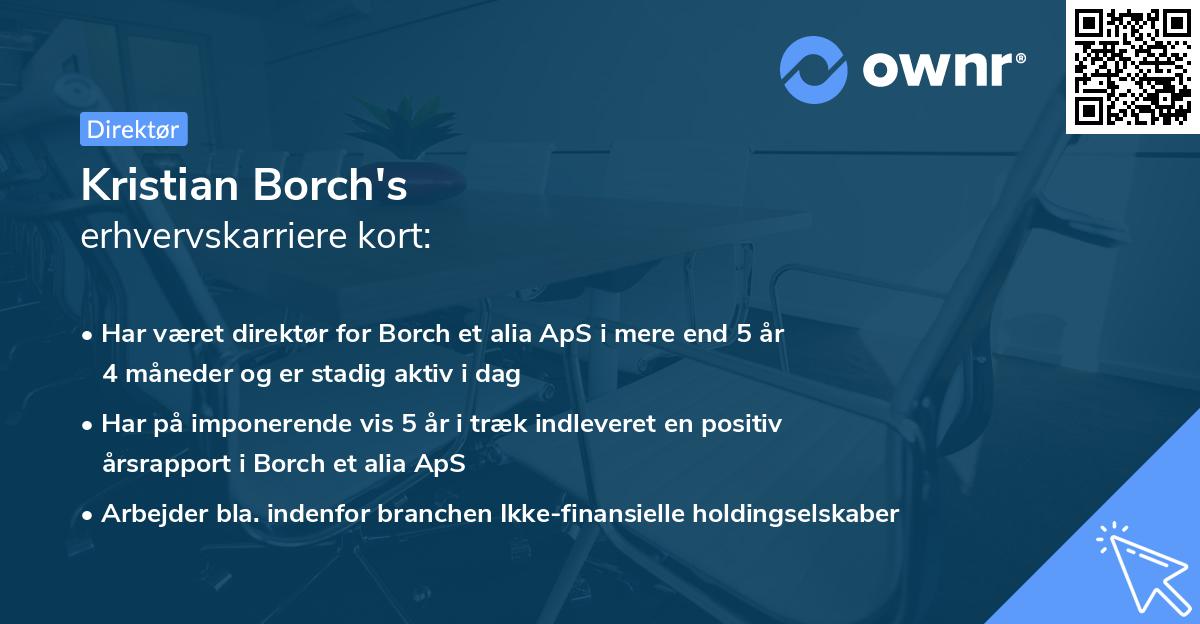 Kristian Borch's erhvervskarriere kort