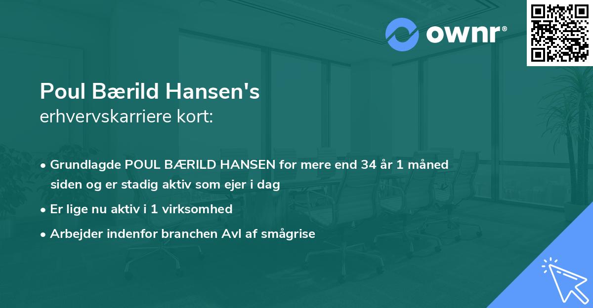 Poul Bærild Hansen's erhvervskarriere kort