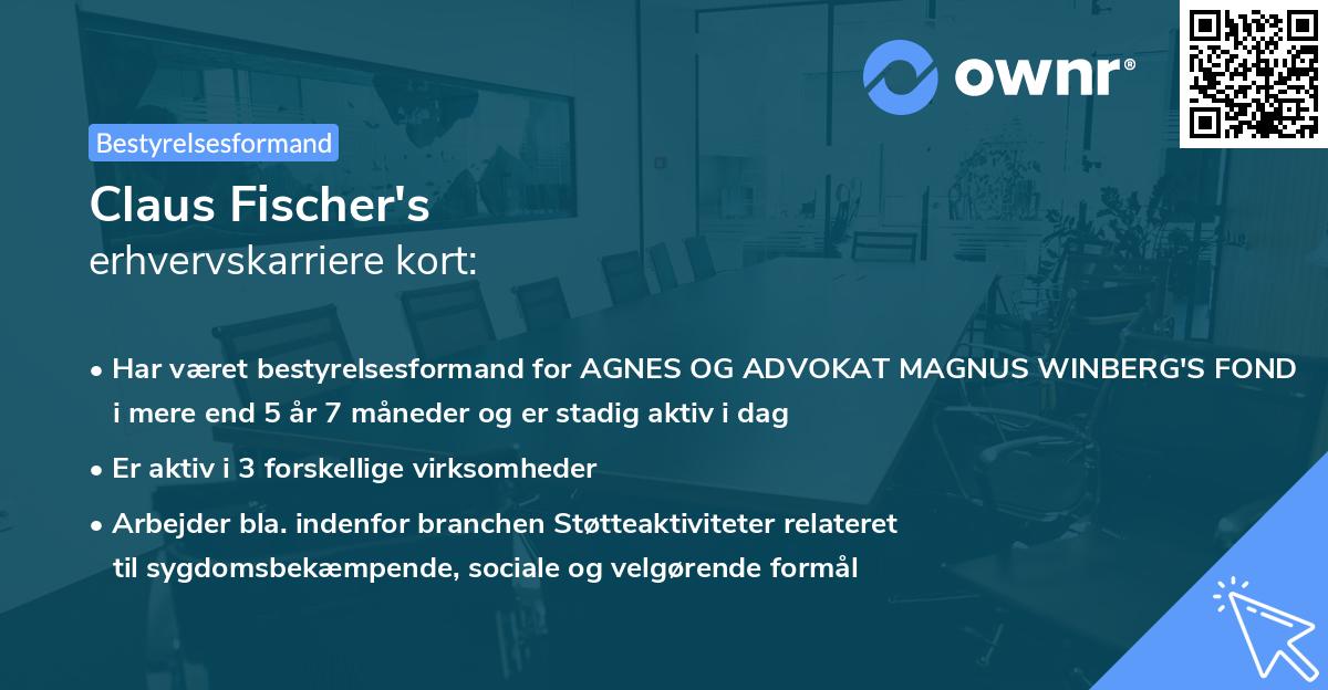 Claus Fischer's erhvervskarriere kort