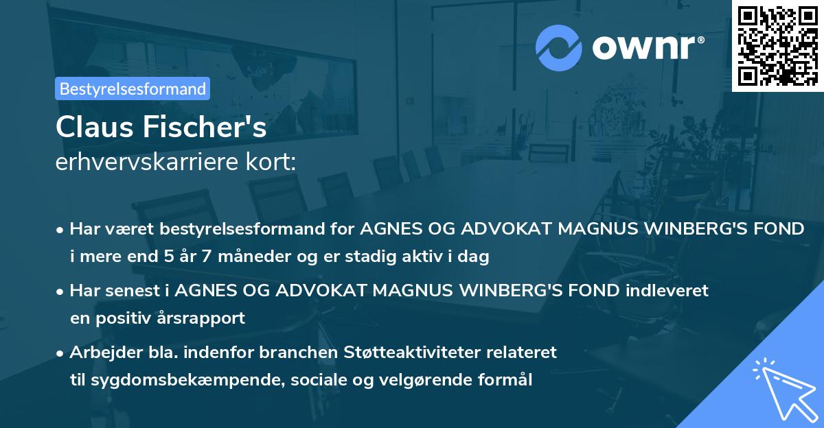 Claus Fischer's erhvervskarriere kort