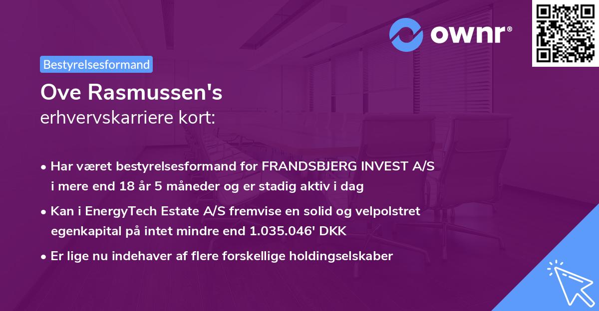 Ove Rasmussen's erhvervskarriere kort