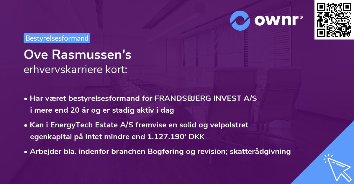 Ove Rasmussen's erhvervskarriere kort
