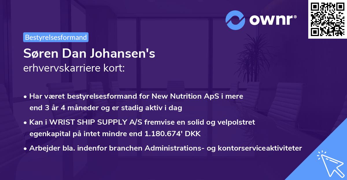 Søren Dan Johansen's erhvervskarriere kort