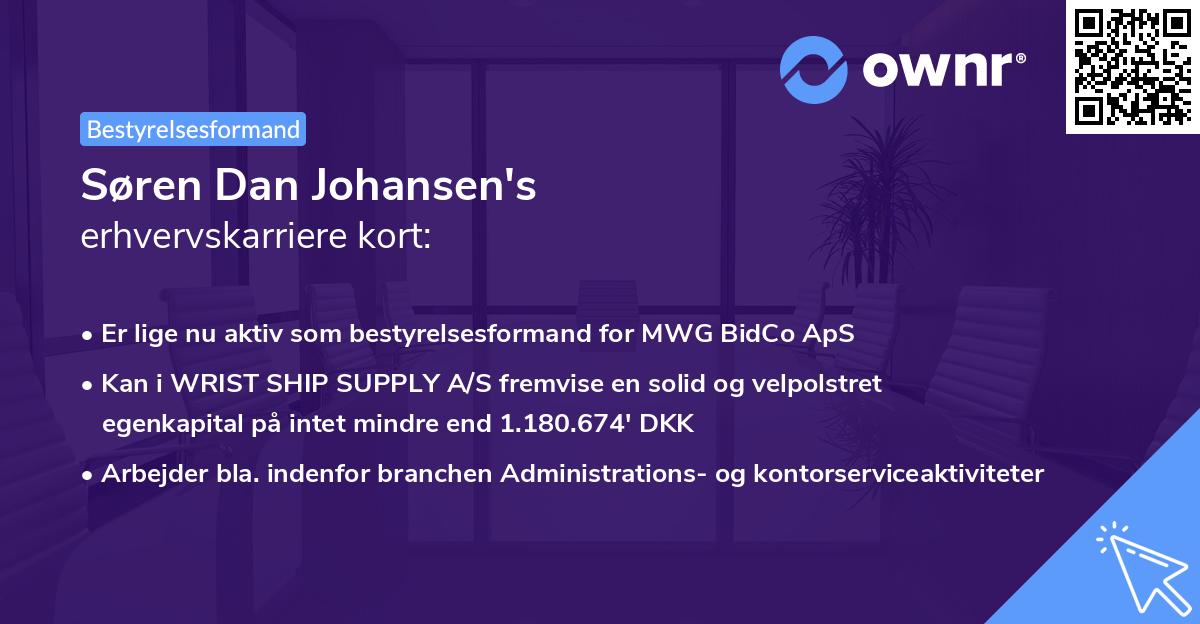 Søren Dan Johansen's erhvervskarriere kort