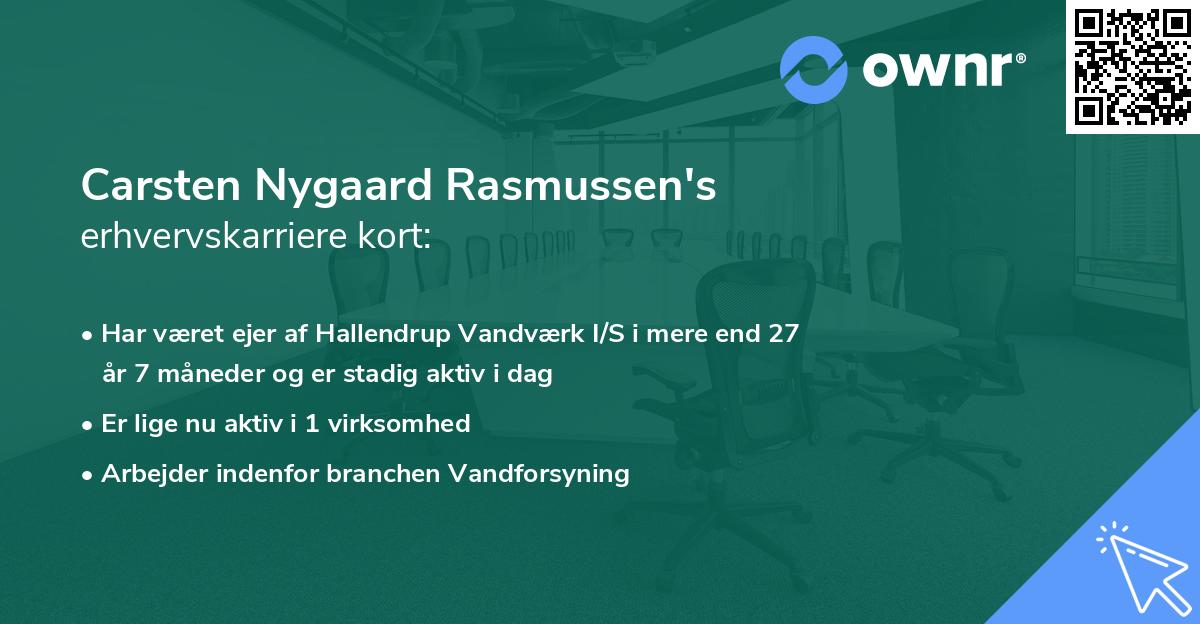 Carsten Nygaard Rasmussen's erhvervskarriere kort
