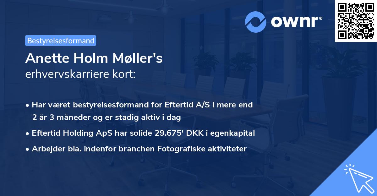 Anette Holm Møller's erhvervskarriere kort