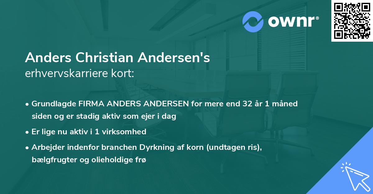 Anders Christian Andersen's erhvervskarriere kort