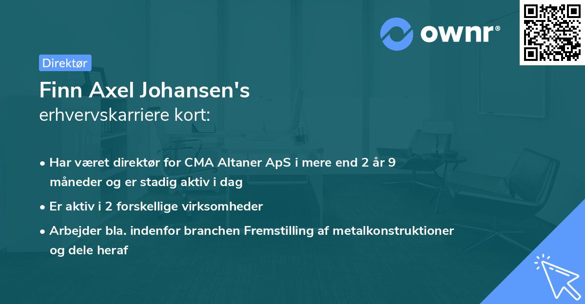 Finn Axel Johansen's erhvervskarriere kort