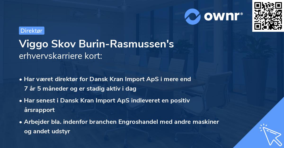 Viggo Skov Burin-Rasmussen's erhvervskarriere kort