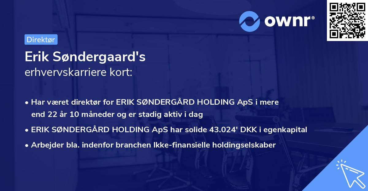 Erik Søndergaard's erhvervskarriere kort