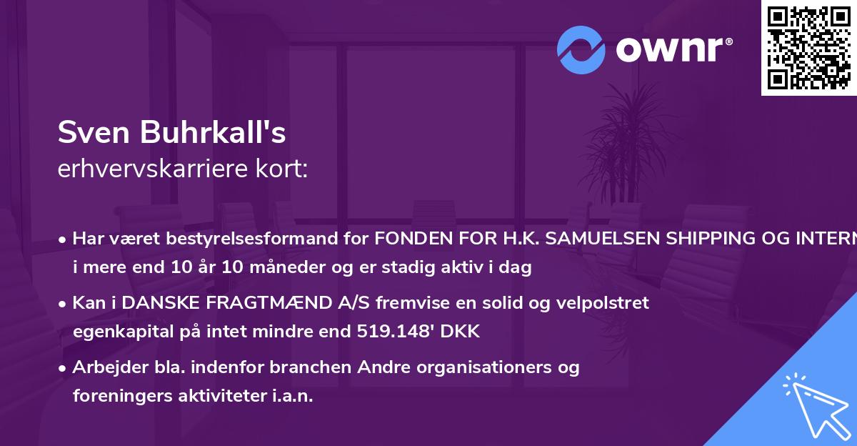 Sven Buhrkall's erhvervskarriere kort