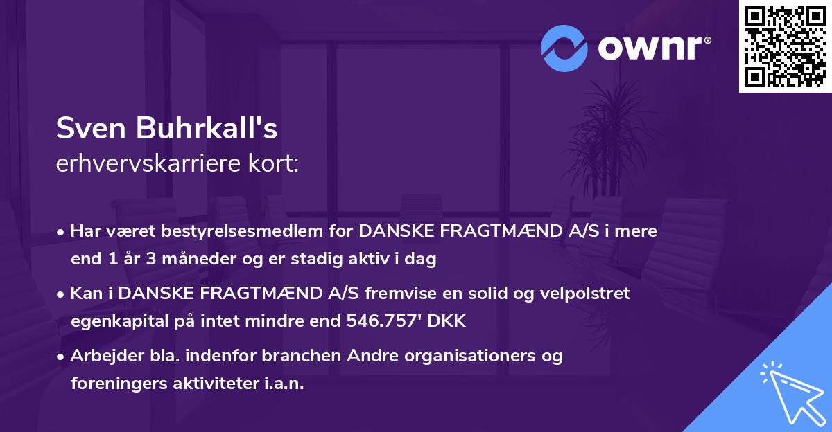 Sven Buhrkall's erhvervskarriere kort