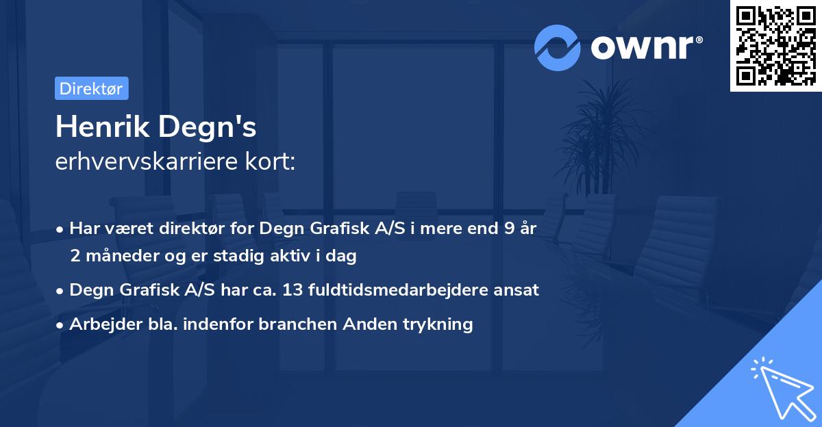 Henrik Degn's erhvervskarriere kort