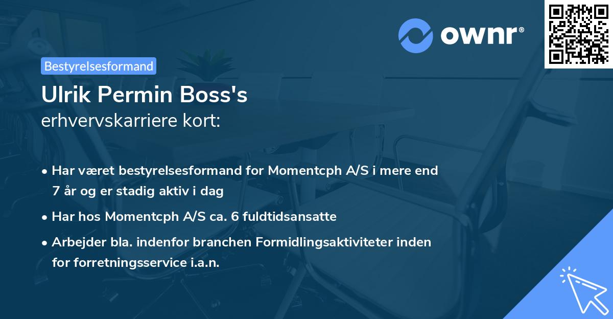 Ulrik Permin Boss's erhvervskarriere kort