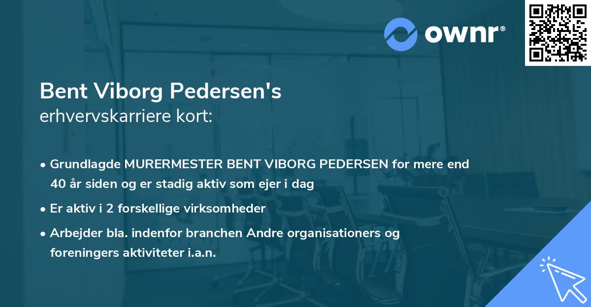 Bent Viborg Pedersen's erhvervskarriere kort