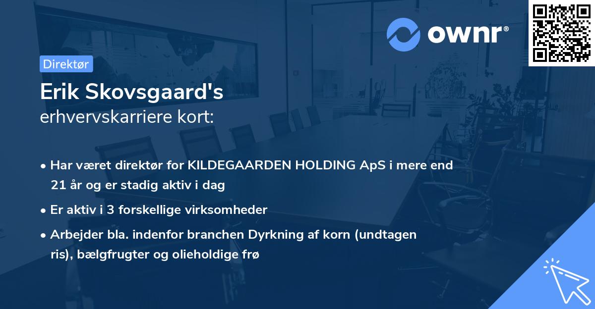 Erik Skovsgaard's erhvervskarriere kort