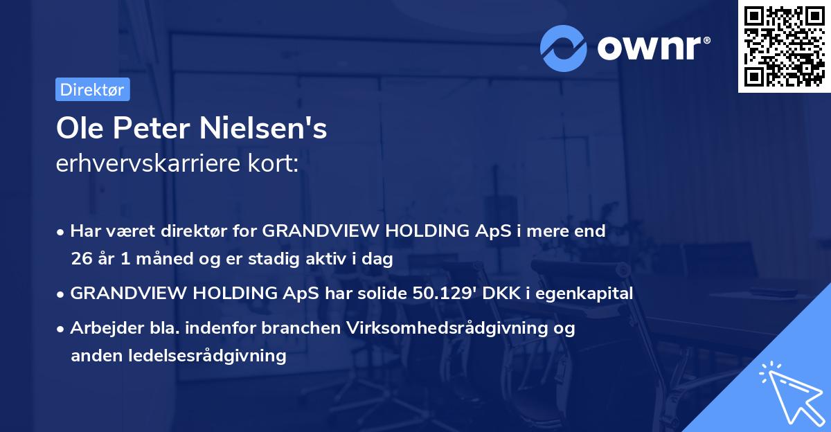 Ole Peter Nielsen's erhvervskarriere kort