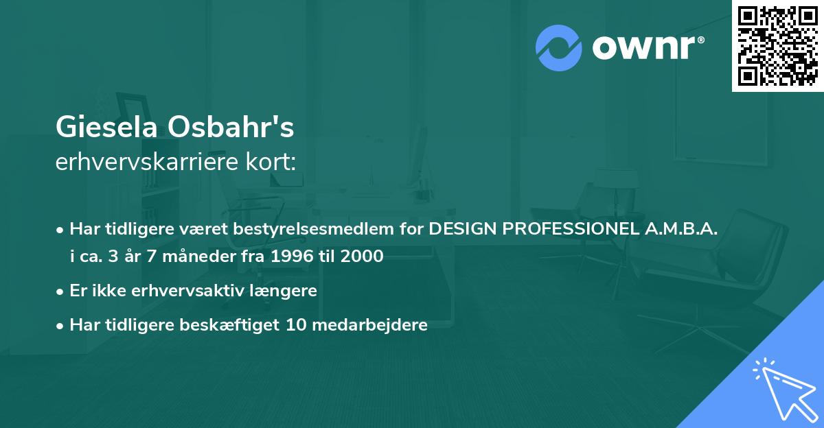 Giesela Osbahr's erhvervskarriere kort