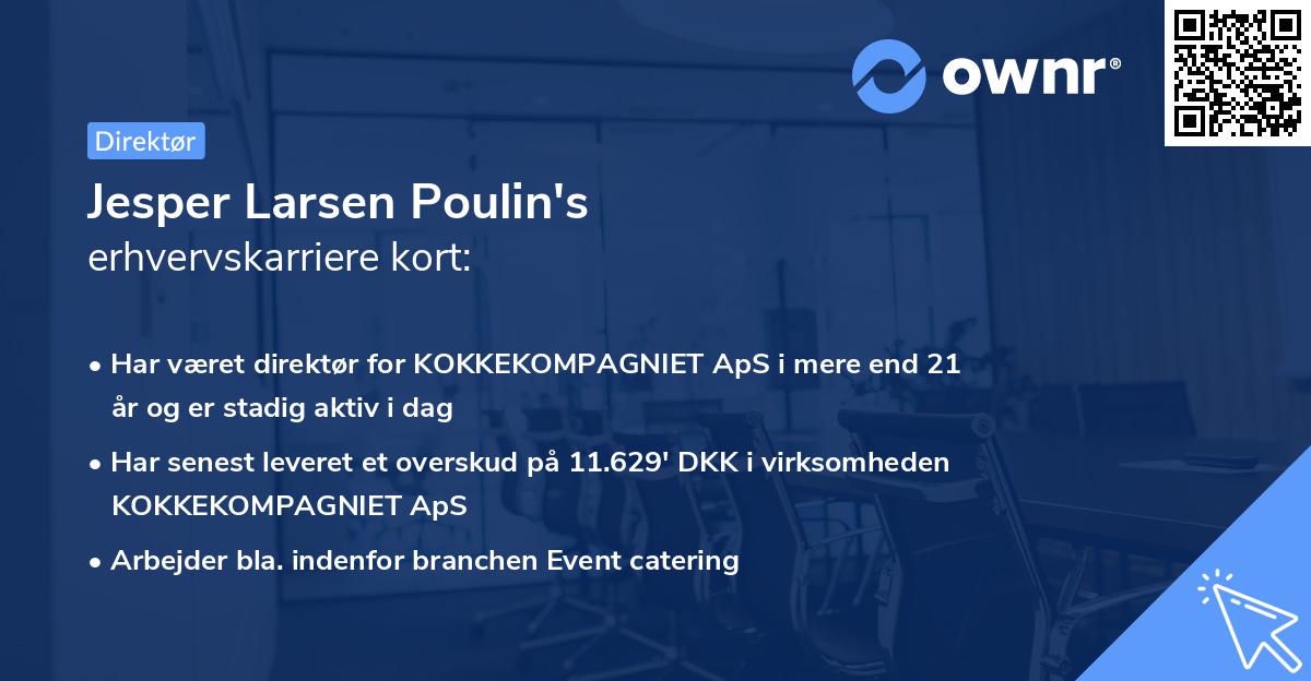 Jesper Larsen Poulin's erhvervskarriere kort