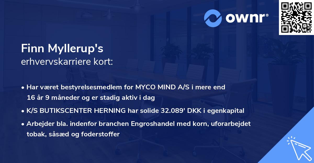 Finn Myllerup's erhvervskarriere kort