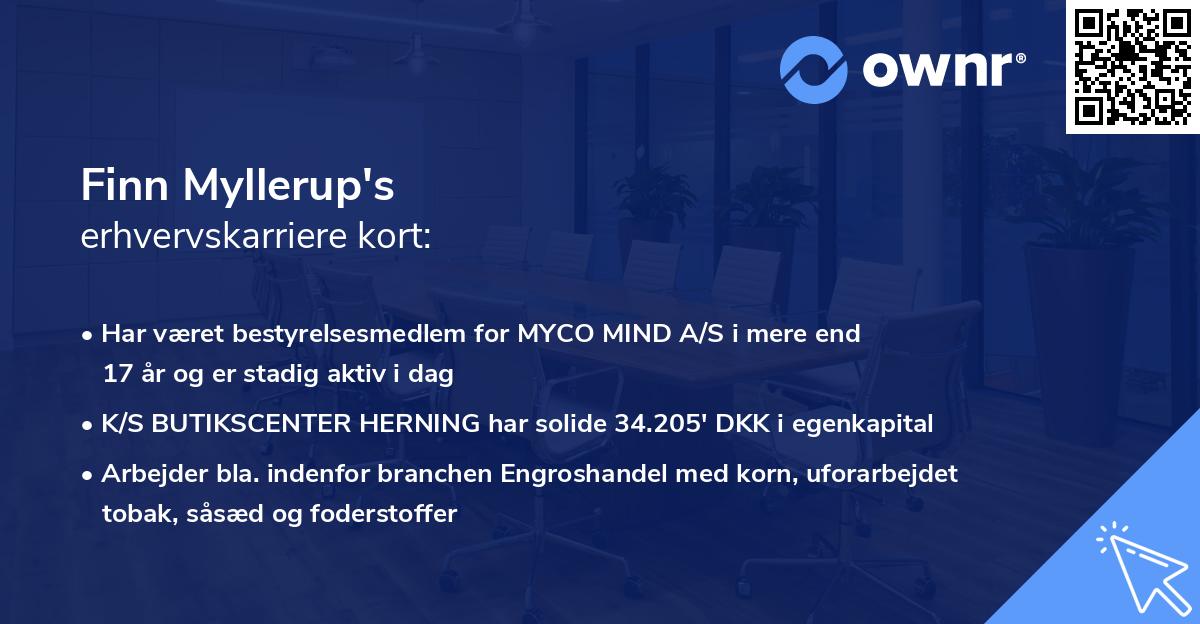 Finn Myllerup's erhvervskarriere kort