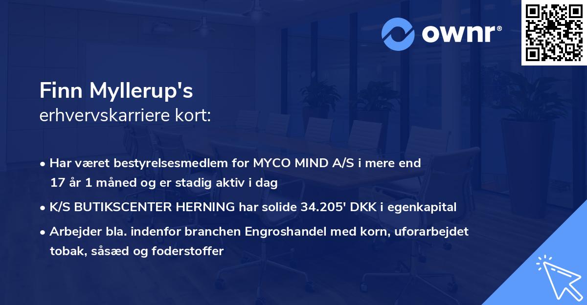 Finn Myllerup's erhvervskarriere kort