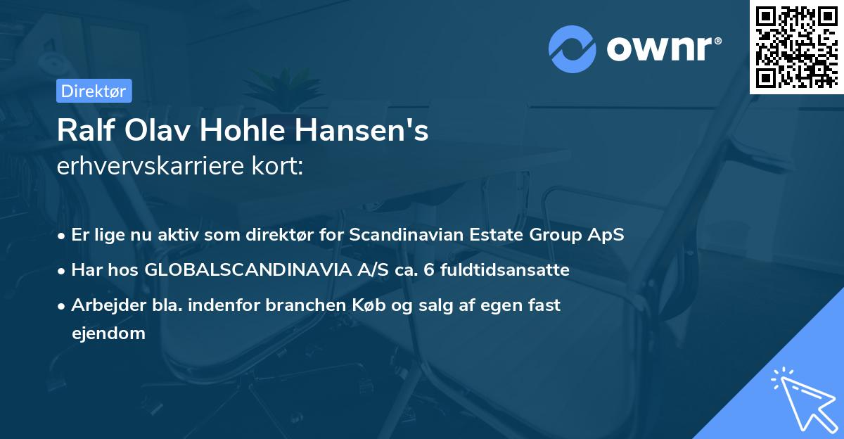 Ralf Olav Hohle Hansen's erhvervskarriere kort