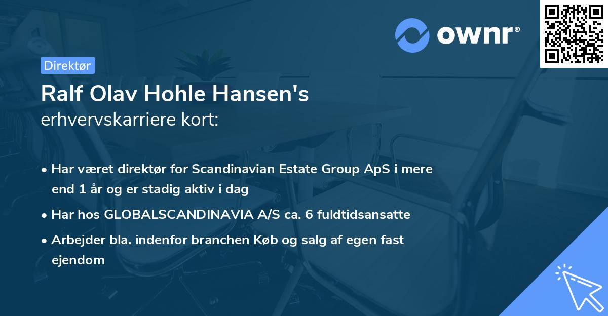 Ralf Olav Hohle Hansen's erhvervskarriere kort