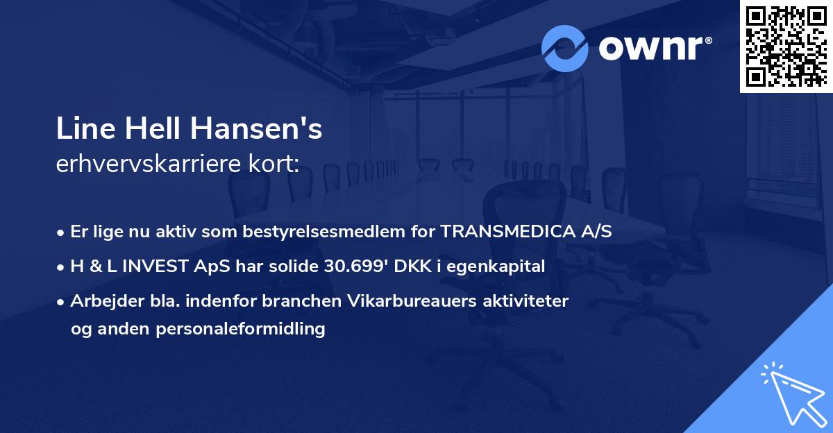 Line Hell Hansen's erhvervskarriere kort
