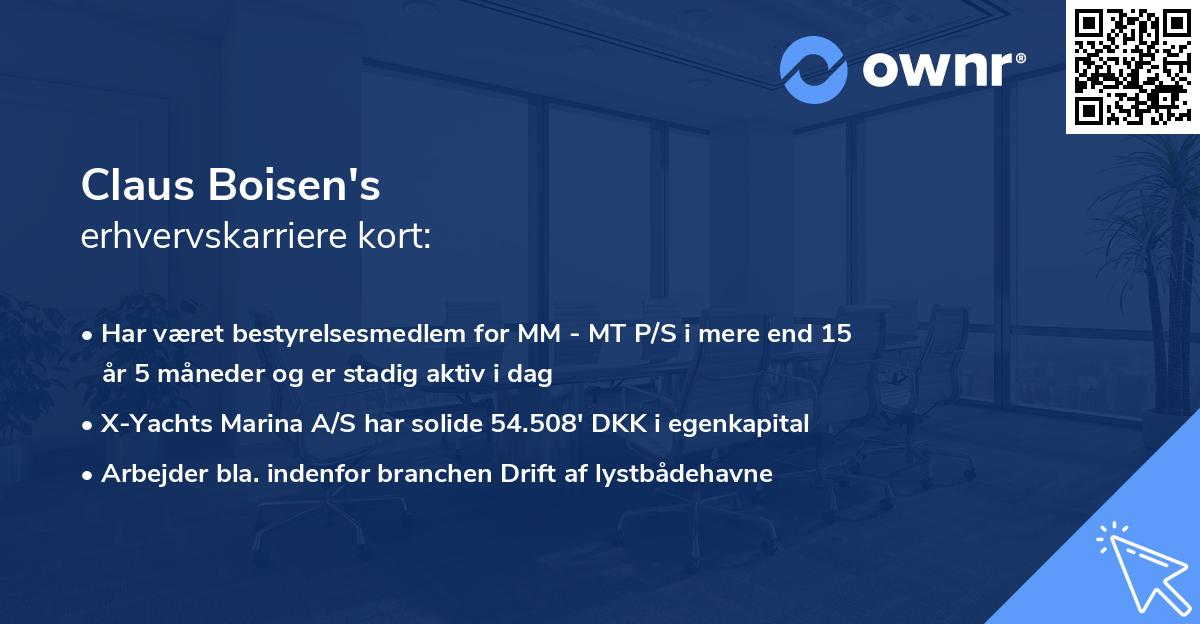 Claus Boisen's erhvervskarriere kort