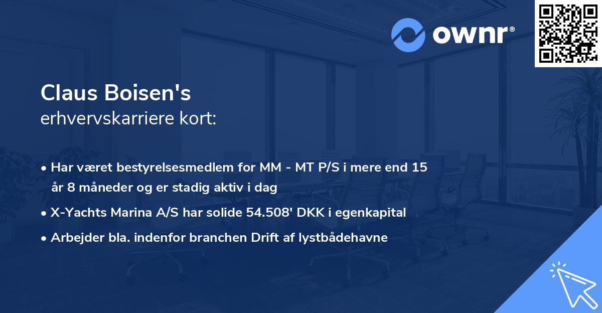 Claus Boisen's erhvervskarriere kort