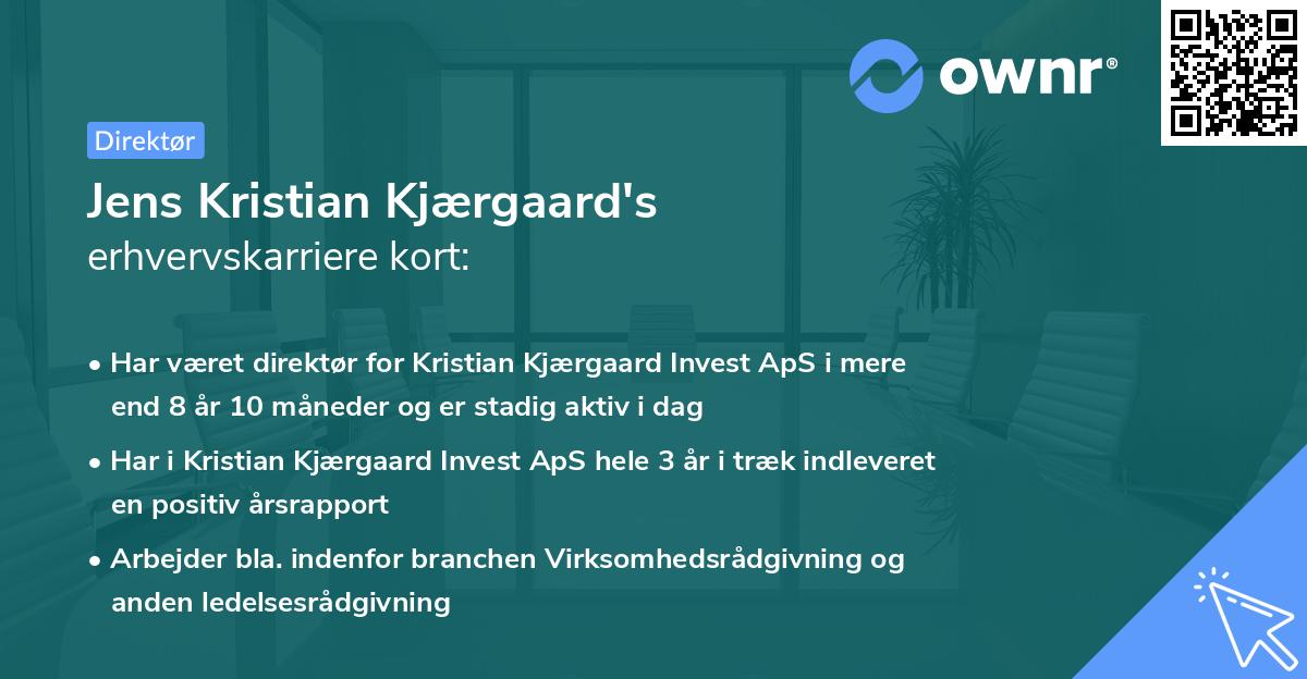 Jens Kristian Kjærgaard's erhvervskarriere kort