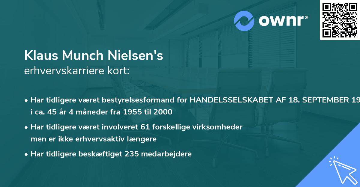 Klaus Munch Nielsen's erhvervskarriere kort