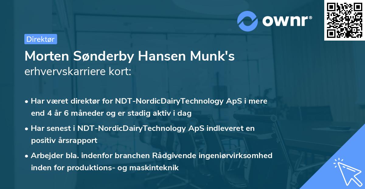 Morten Sønderby Hansen Munk's erhvervskarriere kort