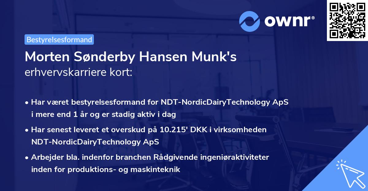 Morten Sønderby Hansen Munk's erhvervskarriere kort