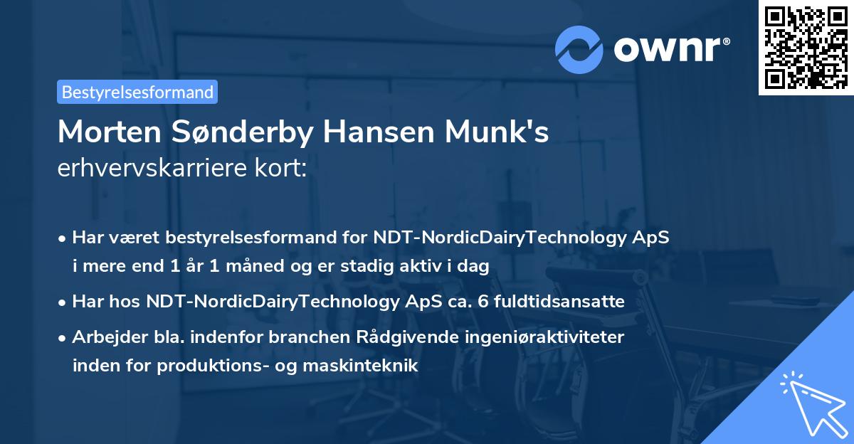 Morten Sønderby Hansen Munk's erhvervskarriere kort