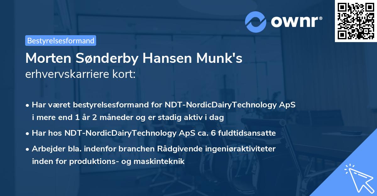 Morten Sønderby Hansen Munk's erhvervskarriere kort