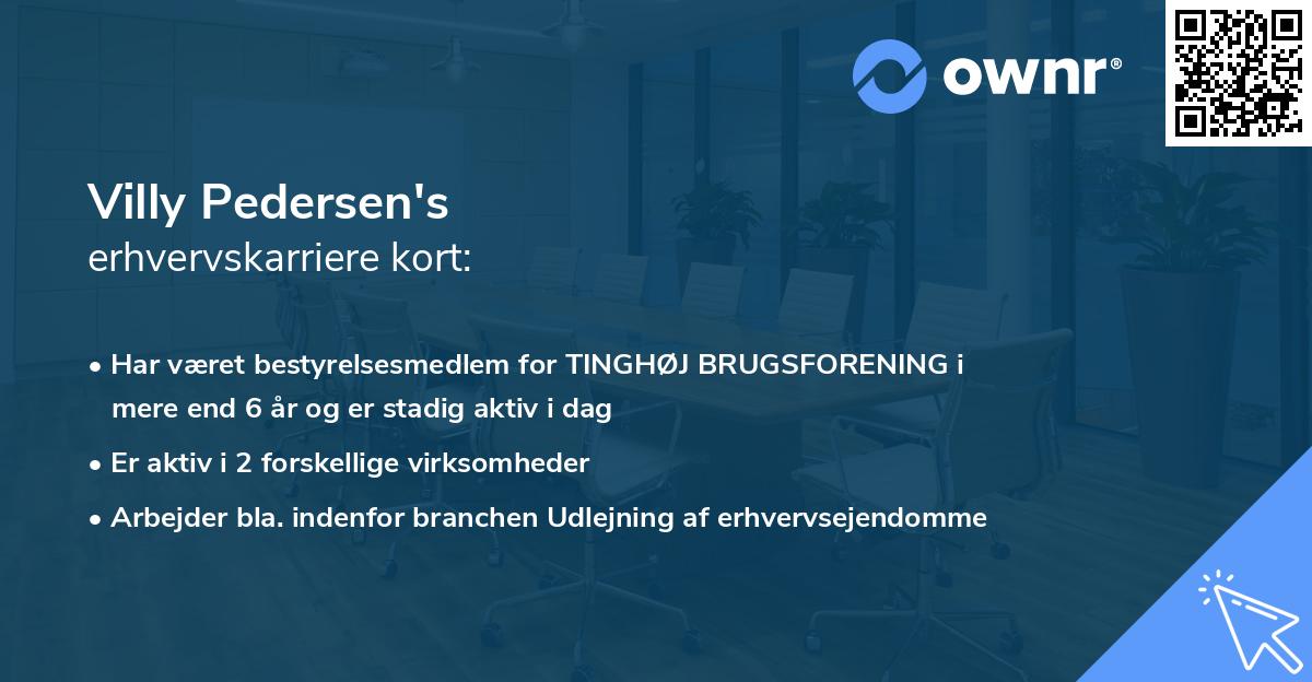 Villy Pedersen's erhvervskarriere kort