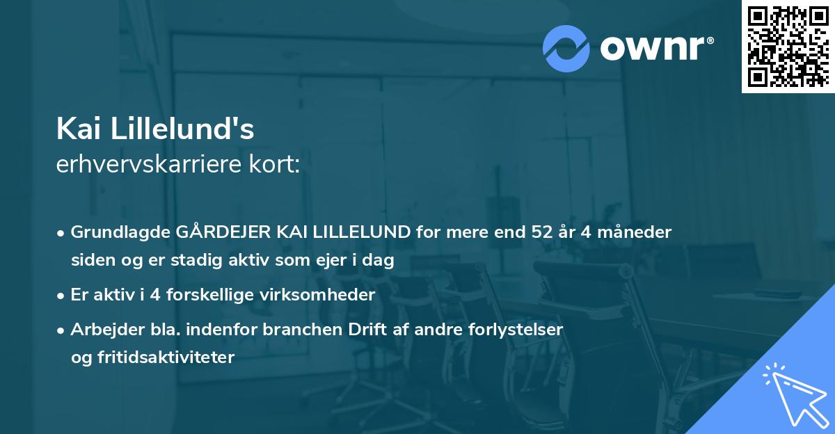 Kai Lillelund's erhvervskarriere kort