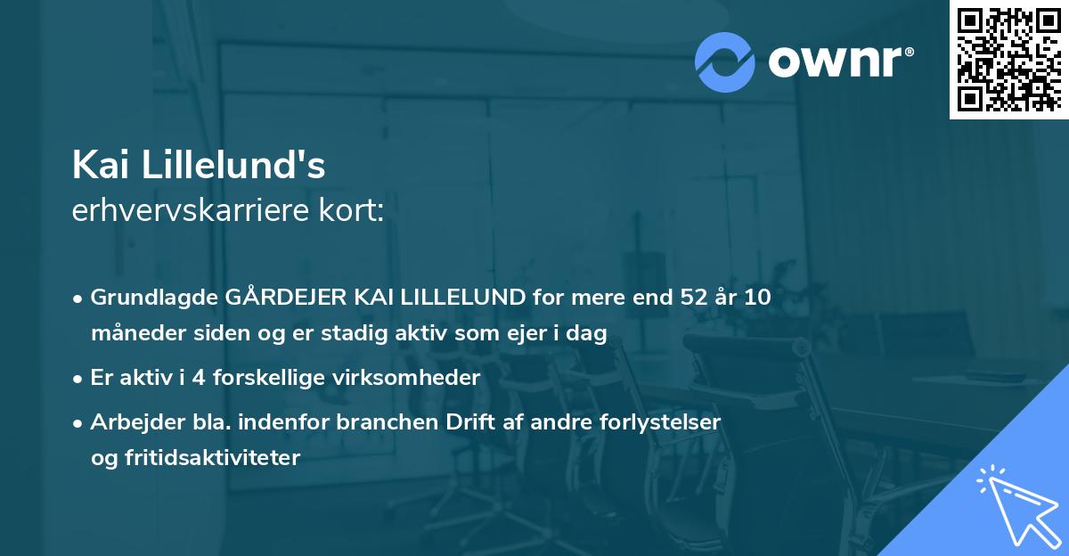 Kai Lillelund's erhvervskarriere kort