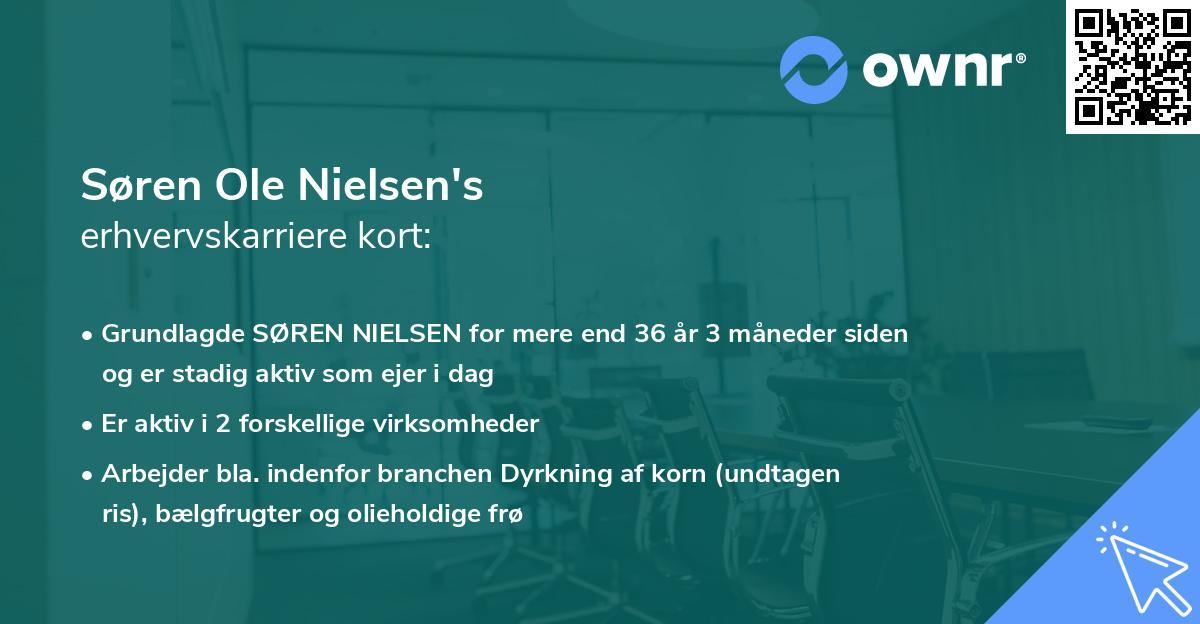 Søren Ole Nielsen's erhvervskarriere kort
