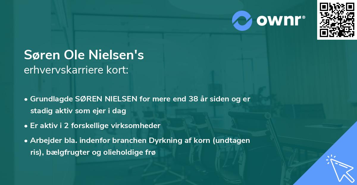 Søren Ole Nielsen's erhvervskarriere kort