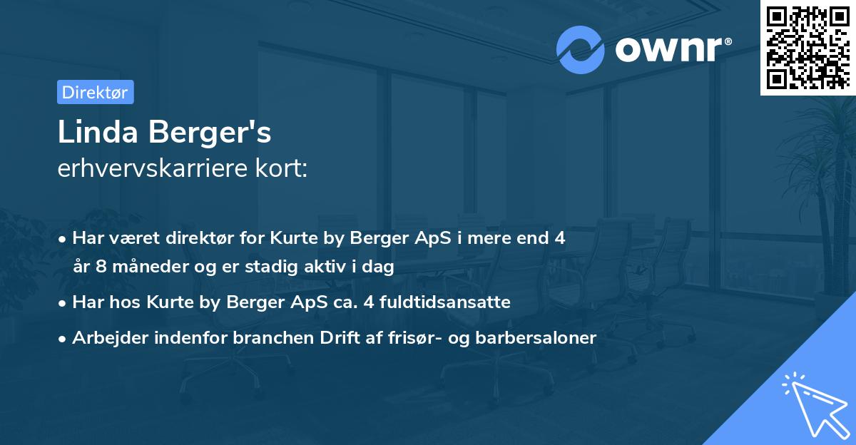 Linda Berger's erhvervskarriere kort