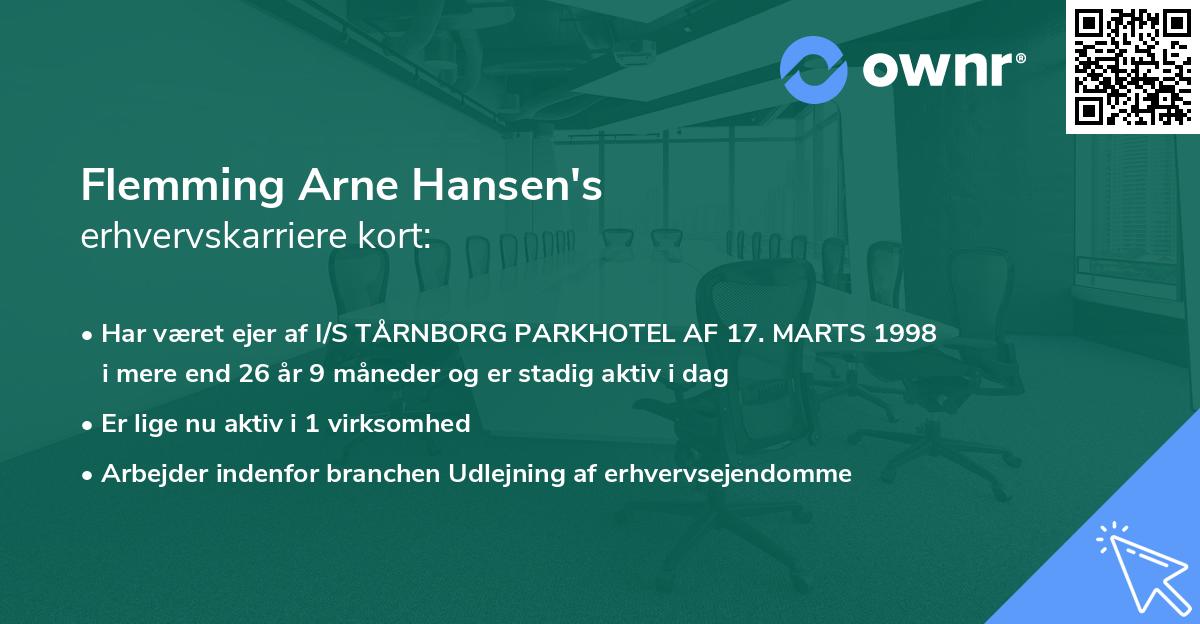 Flemming Arne Hansen's erhvervskarriere kort