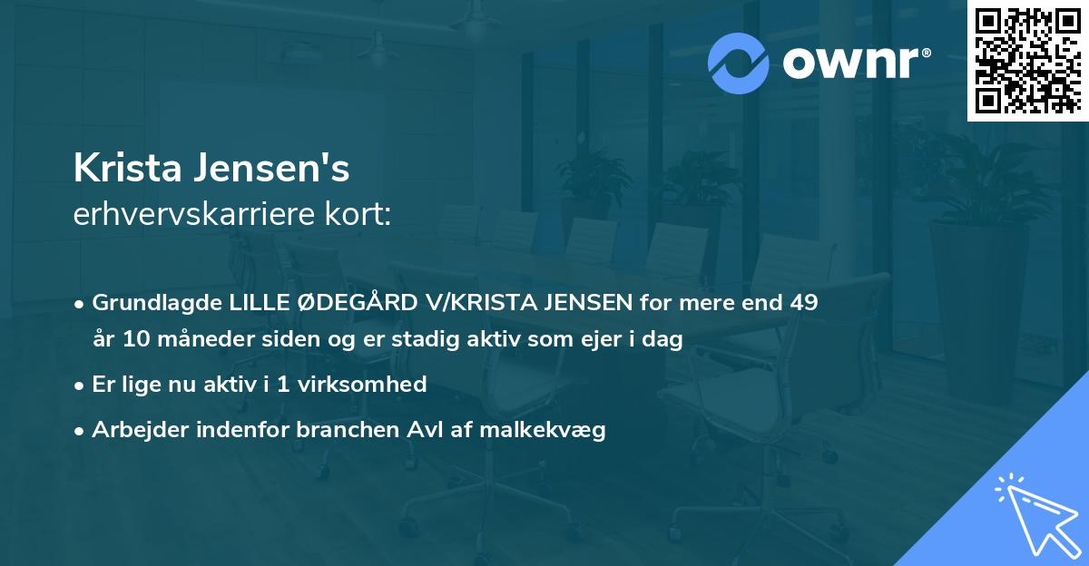 Krista Jensen's erhvervskarriere kort