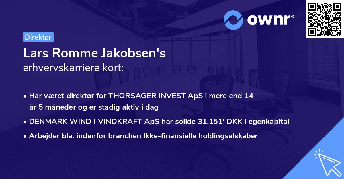 Lars Romme Jakobsen's erhvervskarriere kort